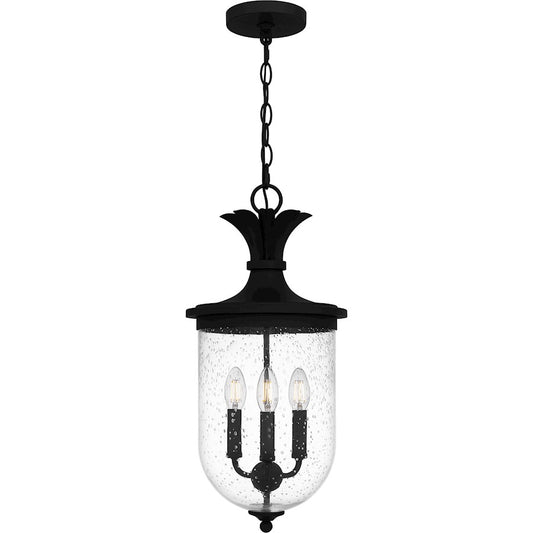 Quoizel Havana 3 Light 22" Outdoor Lantern, Earth Black/Clear Seedy - HVN1910EK