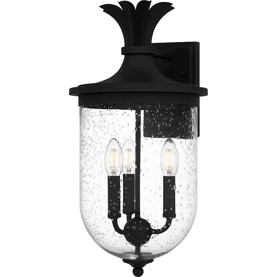 Quoizel Havana 3 Light Outdoor Lantern, Earth Black/Clear Seedy - HVN8410EK