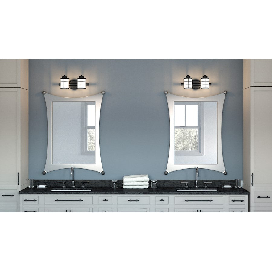 Quoizel Hazlett 2 Light Bath Light, Brushed Nickel/Opal Etched - HZT8615BN