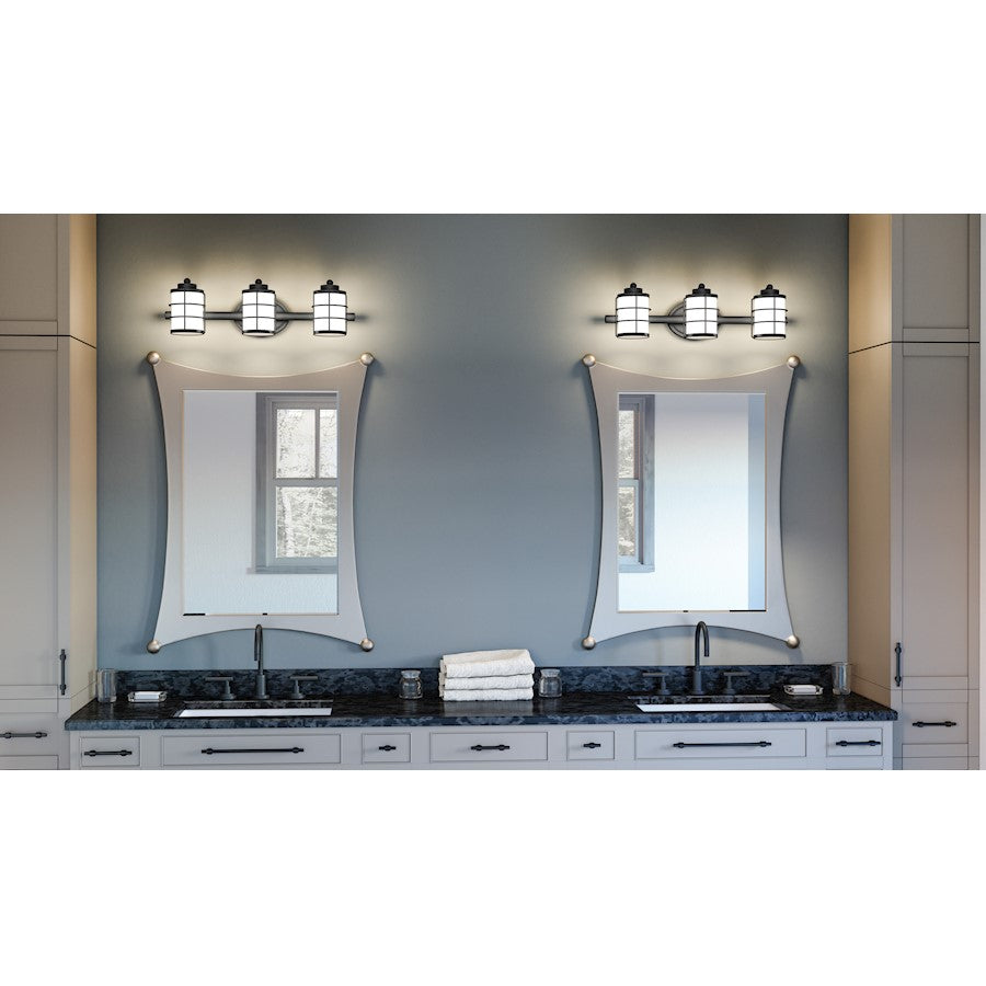 Quoizel Hazlett 3 Light Bath Light, Brushed Nickel/Opal Etched - HZT8623BN