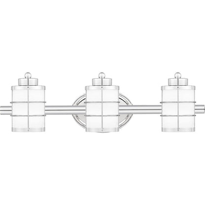 Quoizel Hazlett 3 Light Bath Light, Polished Chrome/Opal Etched - HZT8623C