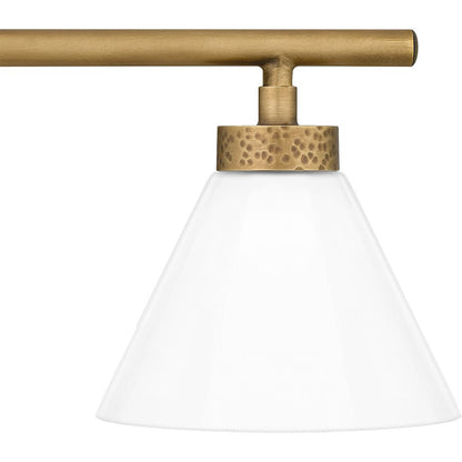 Ira 3 Light Bath Light, Weathered Brass/Opal