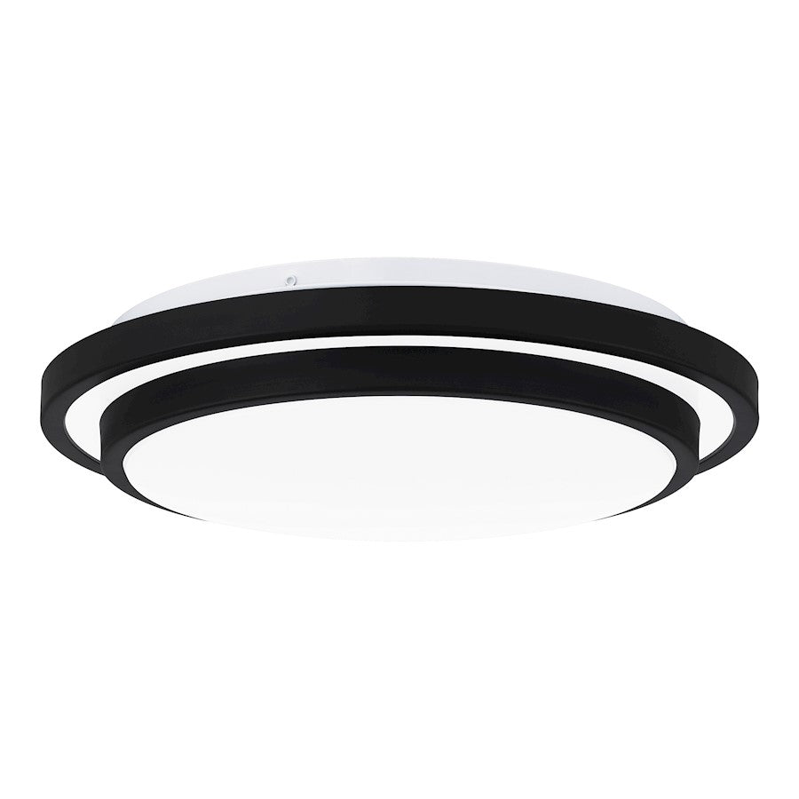 Quoizel Irving 14" Semi-Flush Mount, Matte Black/White - IVG1614MBK