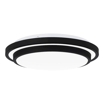 Quoizel Irving 14" Semi-Flush Mount, Matte Black/White - IVG1614MBK