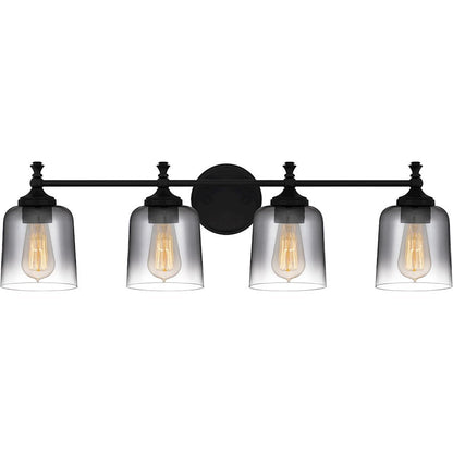 Jenson 4 Light Bath Light, Matte Black/Smoke