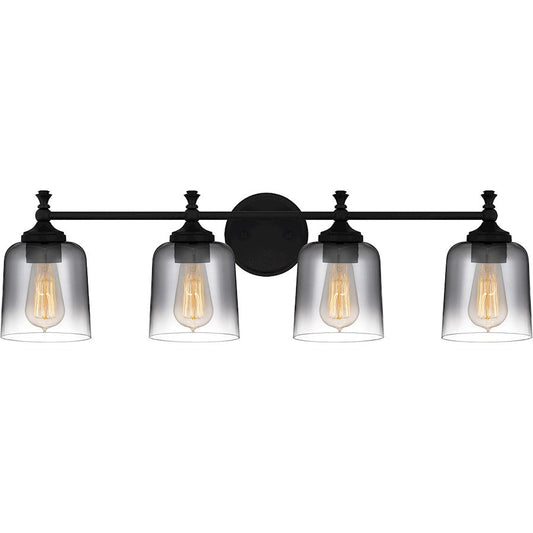 Jenson 4 Light Bath Light, Matte Black/Smoke