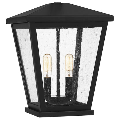 Joffrey 2 Light Mini Pendant, Matte Black/Clear Seeded