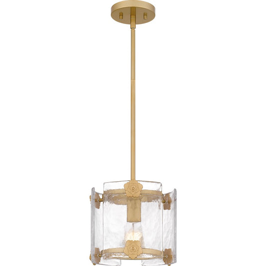 Quoizel Jolie 1 Light Mini Pendant, Light Gold/Clear Textured - JOL1509LG