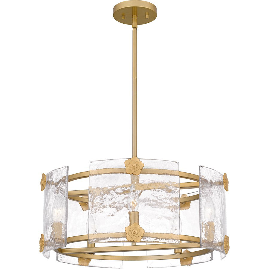 Quoizel Jolie 6 Light Pendant, Light Gold/Clear Textured - JOL2821LG