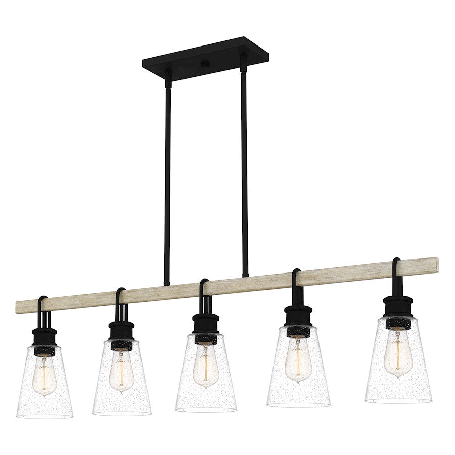 Kingsbridge 5 Light Chandelier Light, Earth Black/Seeded