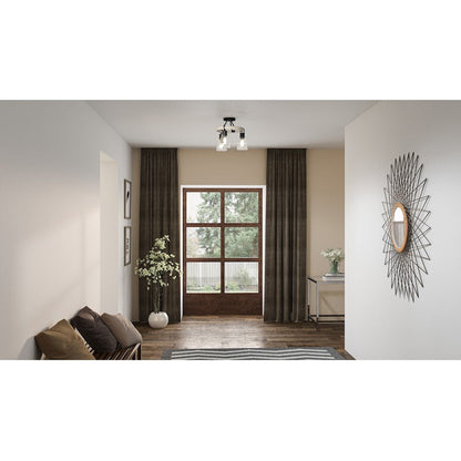 Kingsbridge 3 Light Semi-Flush Mount, Earth Black/Seeded