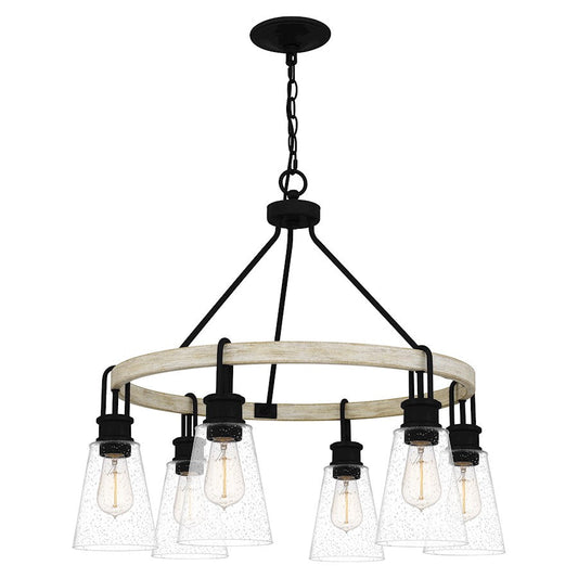 Kingsbridge 6 Light Chandelier, Earth Black/Clear Seeded - KGB5029EK