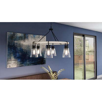 Kingsbridge 6 Light Chandelier, Earth Black/Clear Seeded - KGB5029EK