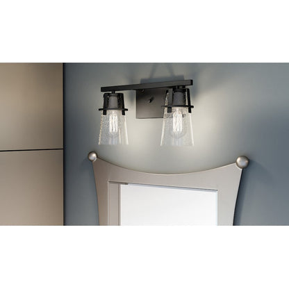 Quoizel Knox 2 Light Bath Vanity, Matte Black - KNX8614MBK