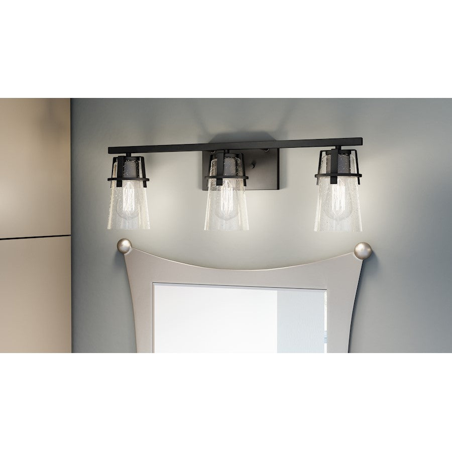 Quoizel Knox 3 Light Bath Vanity, Matte Black - KNX8624MBK