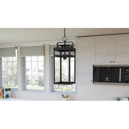 Keaton 1 Light Mini Pendant, Mottled Black/Clear Tempered