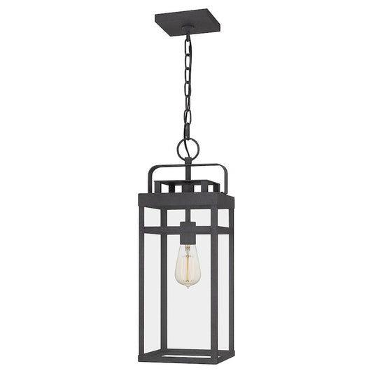 Keaton 1 Light Mini Pendant, Mottled Black/Clear Tempered