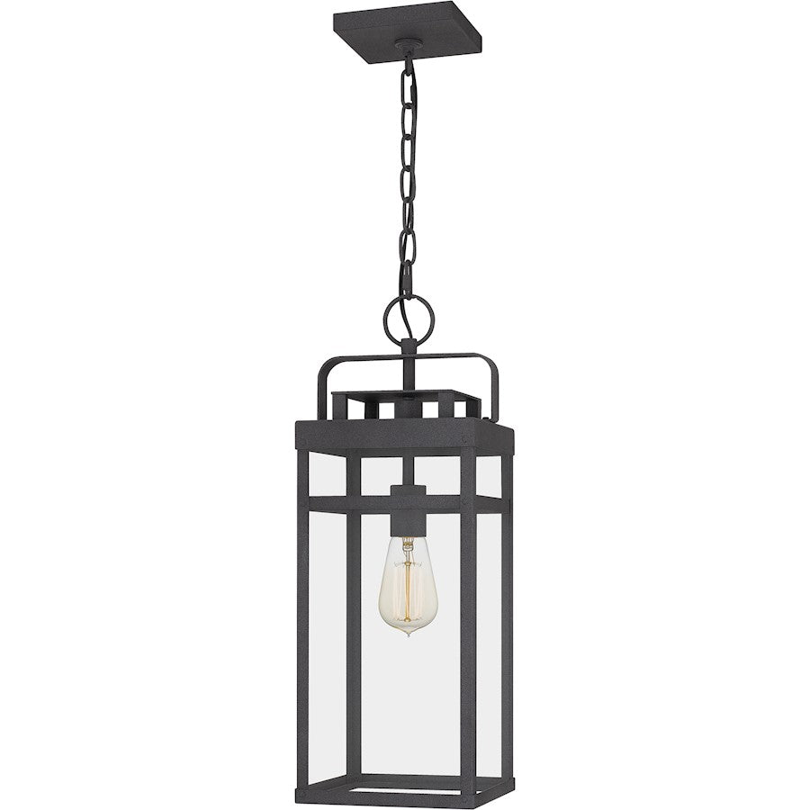 Keaton 1 Light Outdoor Hanging Lantern, Mottled Black