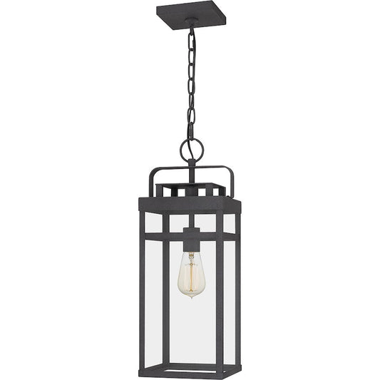 Keaton 1 Light Outdoor Hanging Lantern, Mottled Black