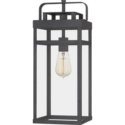 Keaton 1 Light Outdoor Hanging Lantern, Mottled Black