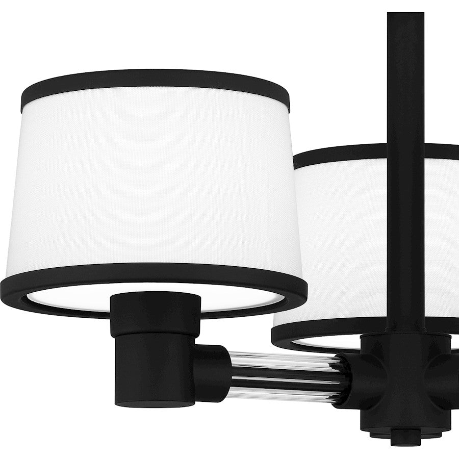 Kylen 3 Light Semi-Flush Mount, Black/Egg Shell Fabric