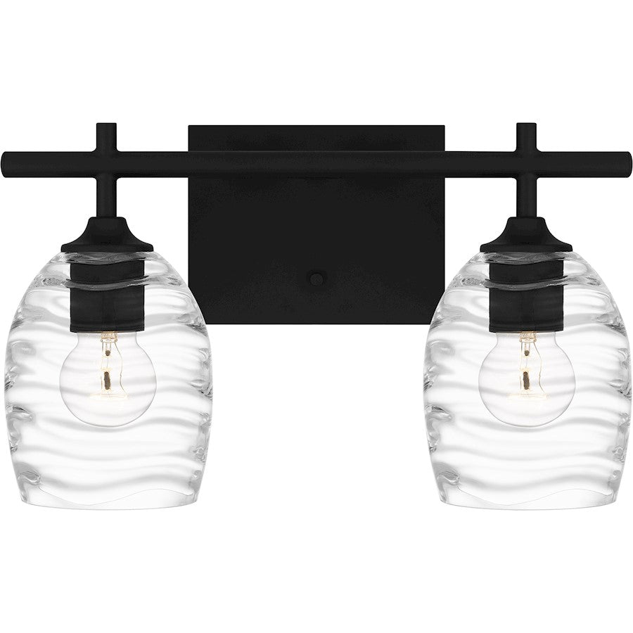 Lucy 2 Light Bath Light, Matte Black/Clear Optic