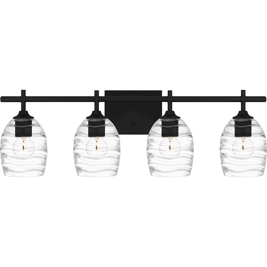 Lucy 4 Light Bath Light, Matte Black/Clear Optic