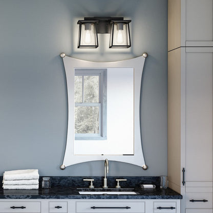 Lodge 2 Light Bath Vanity, Matte Black