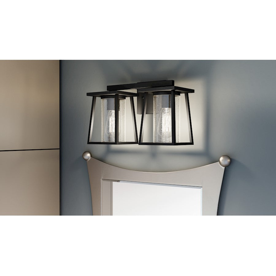 Lodge 2 Light Bath Vanity, Matte Black