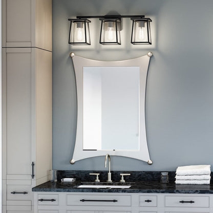 Lodge 3 Light Bath Vanity, Matte Black