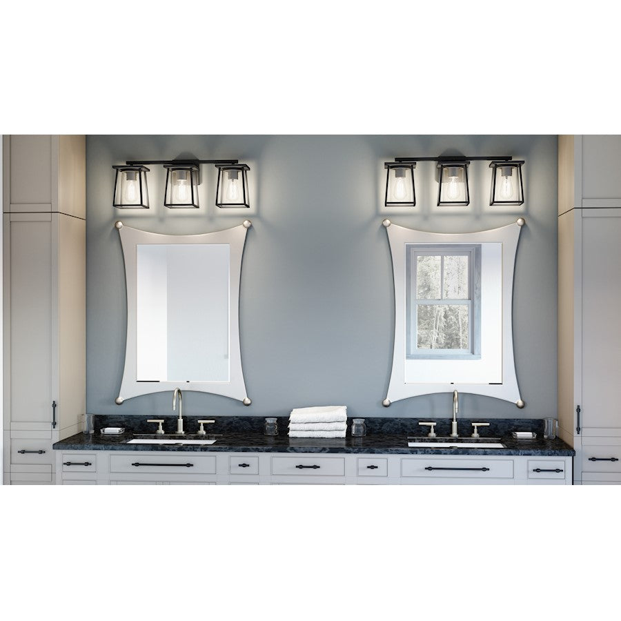 Lodge 3 Light Bath Vanity, Matte Black