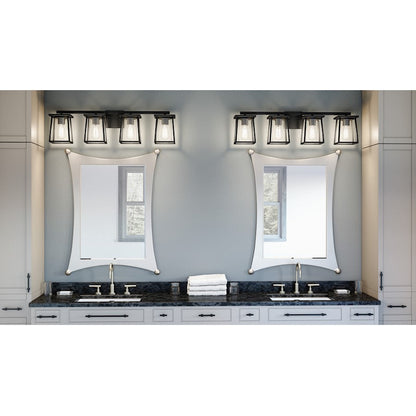 Lodge 4 Light Bath Vanity, Matte Black