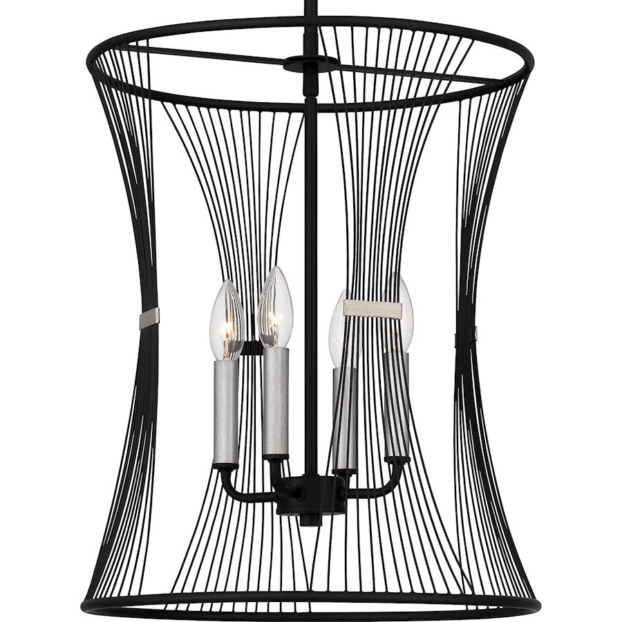 Leiland 4 Light Pendant, Matte Black