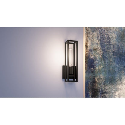 Leighton 1 Light Wall Sconce, Matte Black