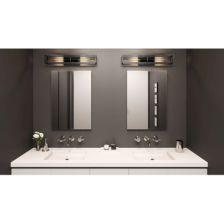 Quoizel Leighton 2 Light Bath Light, Matte Black/ - LGN8624MBK