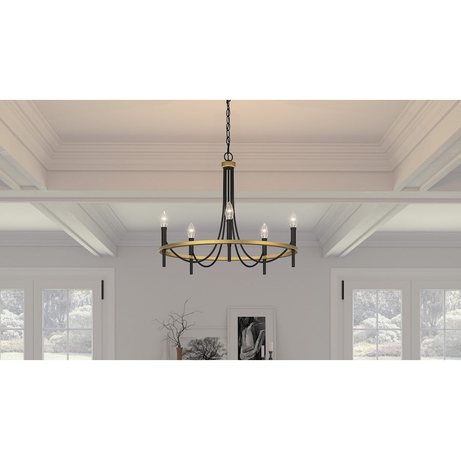 Quoizel Legare 5 Light Chandelier, Matte Black - LGR5026MBK