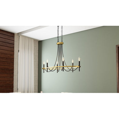 Legare 6 Light Island Light, Matte Black