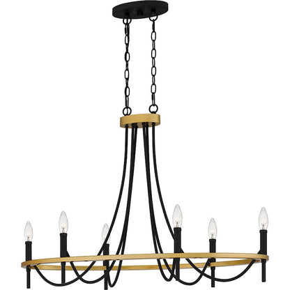 Legare 6 Light Island Light, Matte Black