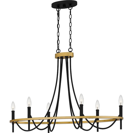 Legare 6 Light Island Light, Matte Black