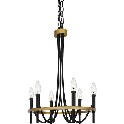 Legare 6 Light Island Light, Matte Black