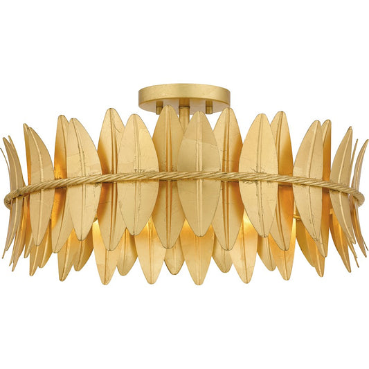 Quoizel Liza 4 Light Semi-Flush Mount, Gold Leaf - LIZ1720GFL