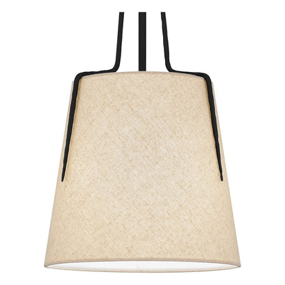 Leona 1 Light Mini Pendant, Matte Black/Fabric Shade