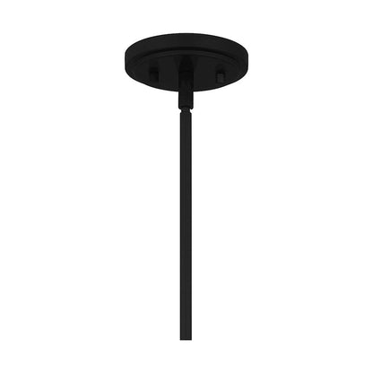 Leona 1 Light Mini Pendant, Matte Black/Fabric Shade