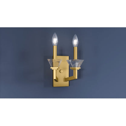 Lottie 2 Light Wall Sconce, Aged Brass