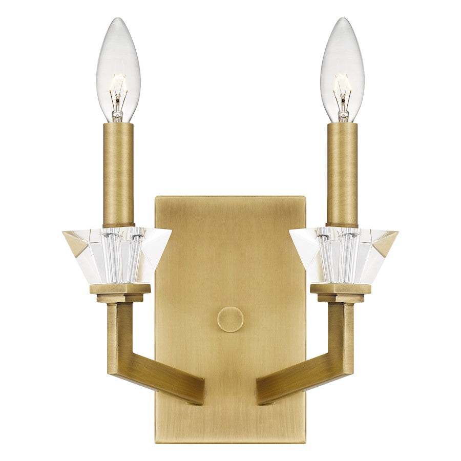 Lottie 2 Light Wall Sconce, Aged Brass