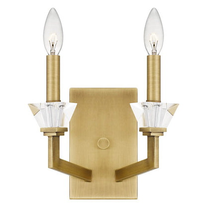 Lottie 2 Light Wall Sconce, Aged Brass