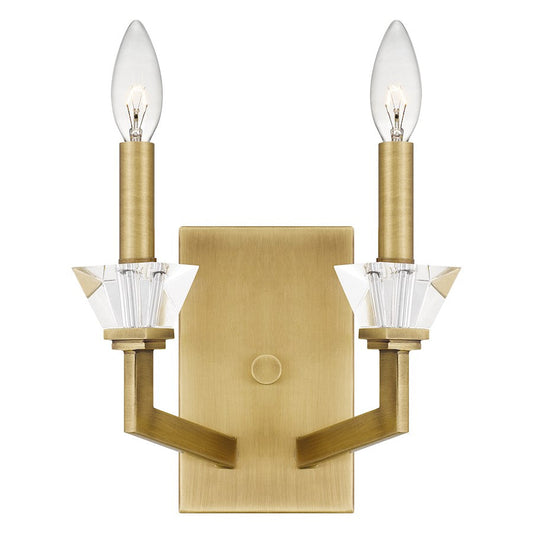 Lottie 2 Light Wall Sconce, Aged Brass