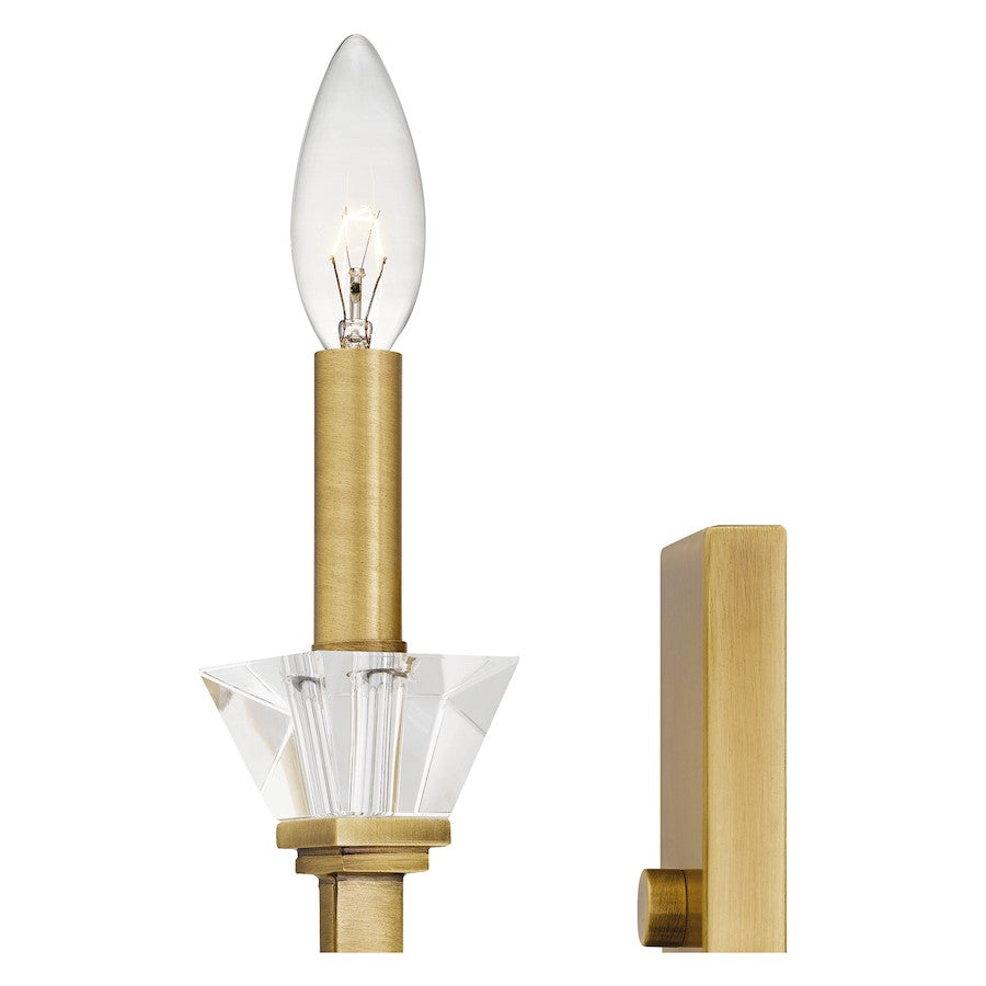 Lottie 2 Light Wall Sconce, Aged Brass