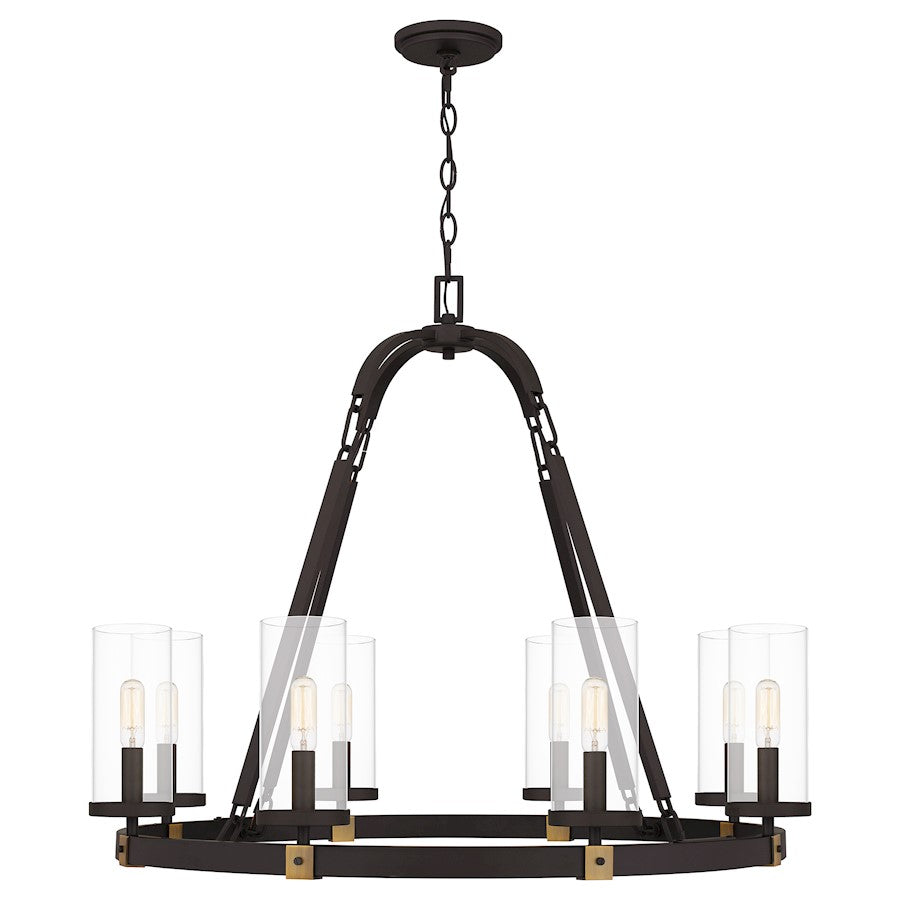 Quoizel Lisbon 8 Light Chandelier, Old Bronze/Clear - LSB5032OZ