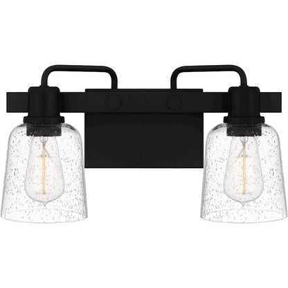 Lydia 2 Light Bath Light, Matte Black/Clear Seedy